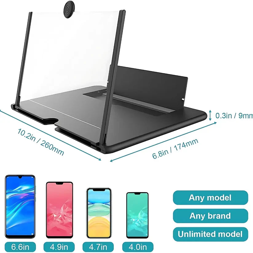 10" Screen Magnifier-3D HD Magnifying Projector Screen Enlarger for Movies, Videos and Gaming – Foldable Phone Stand Holder with Screen Amplifier–Compatible with All Smartphones @ Rs. 499