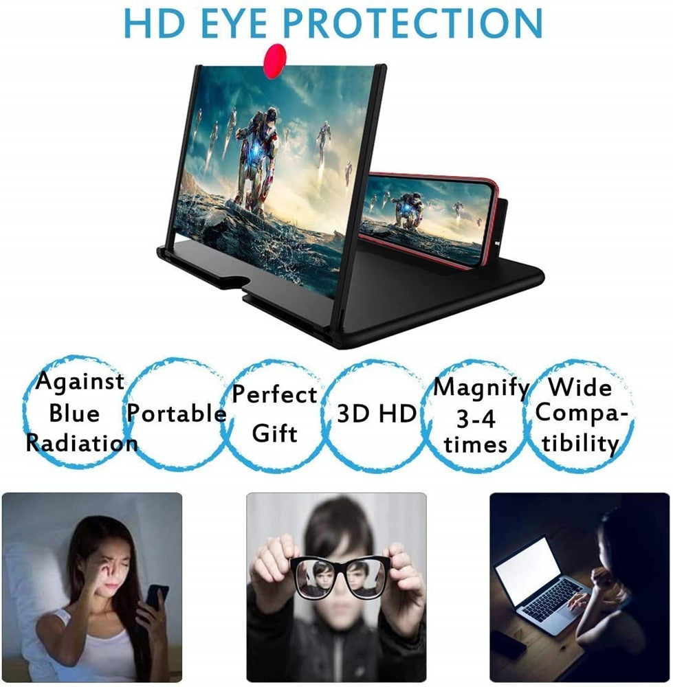10" Screen Magnifier-3D HD Magnifying Projector Screen Enlarger for Movies, Videos and Gaming – Foldable Phone Stand Holder with Screen Amplifier–Compatible with All Smartphones @ Rs. 499