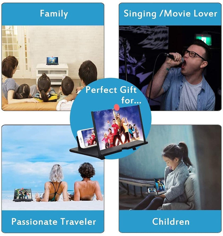 10" Screen Magnifier-3D HD Magnifying Projector Screen Enlarger for Movies, Videos and Gaming – Foldable Phone Stand Holder with Screen Amplifier–Compatible with All Smartphones @ Rs. 499