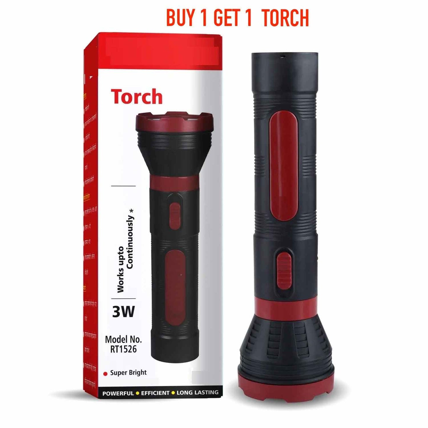 Buy 1 Get 1 Free Long Focus LED Torch @ Just Rs.499/-