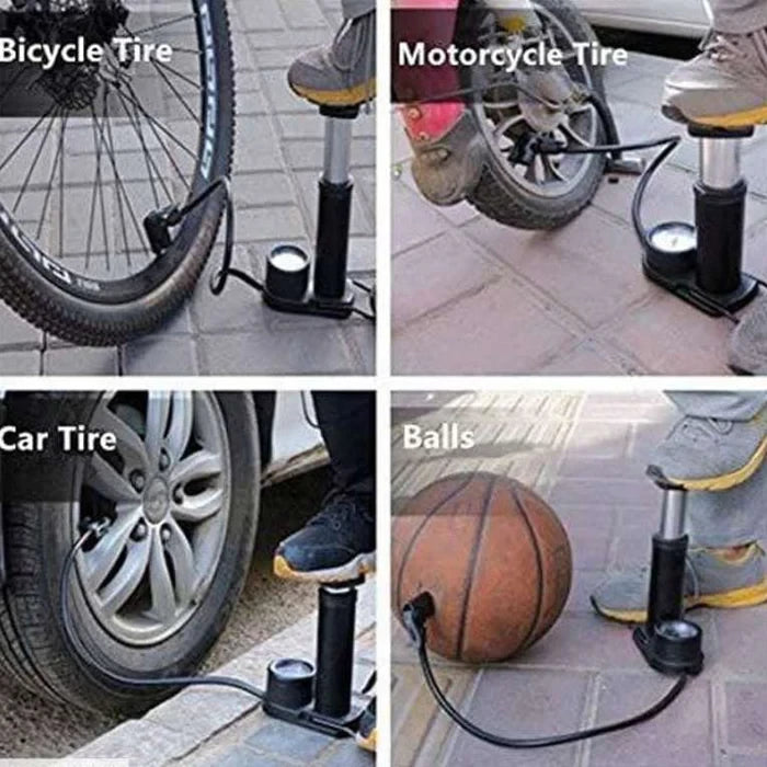 Compatible & Super Easy Portable High Pressure Foot Air Pump For Cycle, Motorcycle, Scooty & Car @ Just Rs. 599/-